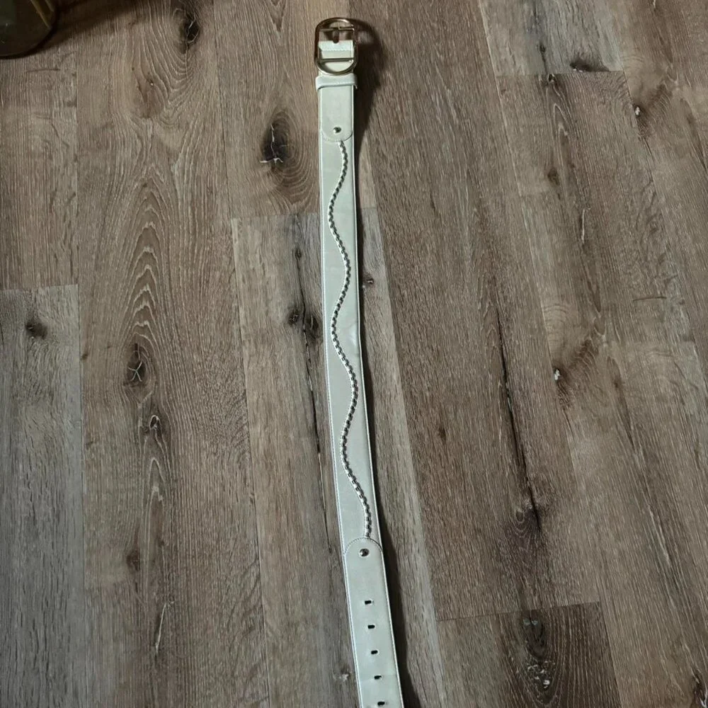 Versace Cream off white big Buckle Belt size 80/32 made in Italy‎